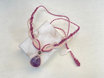 *210648 Macrame 紫雲母 編織 頸鍊