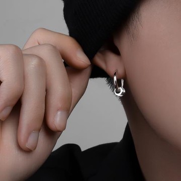 小蠻腰純銀耳環男ins潮高級感女潮流個性設計感小眾耳圈耳釘耳飾