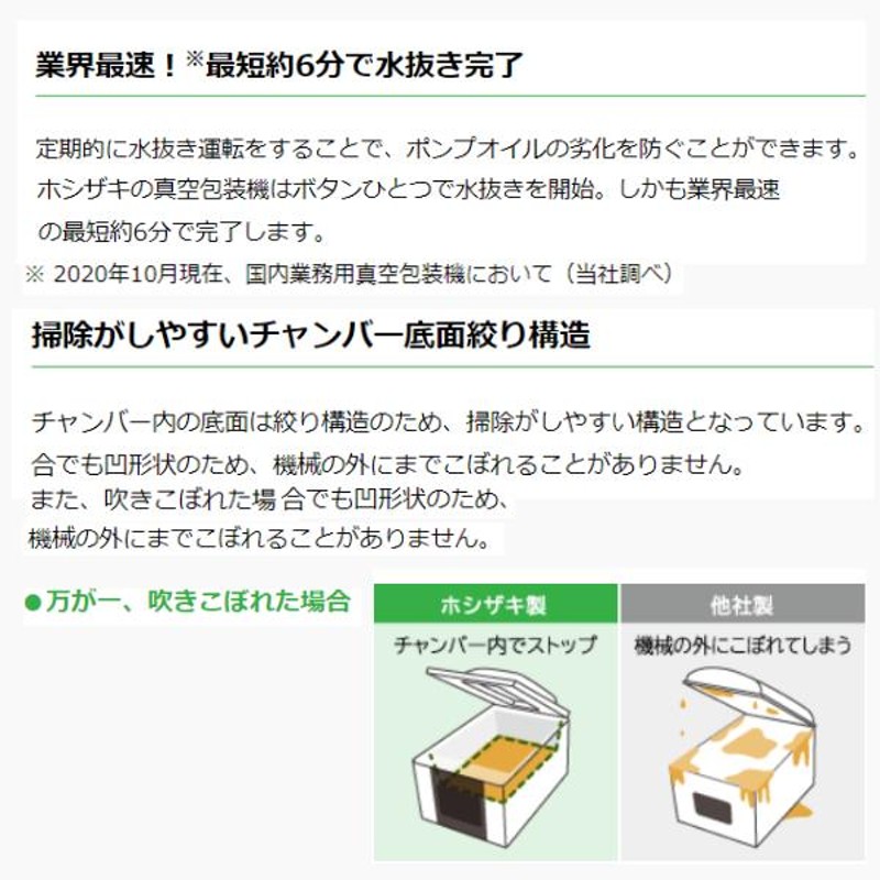 全てのアイテム 業務用厨房機器販売cleaveland真空包装機 ホシザキ HPS-300B-O スタンダードタイプ オイルセルフ交換仕様  チャンバー内容量 17L