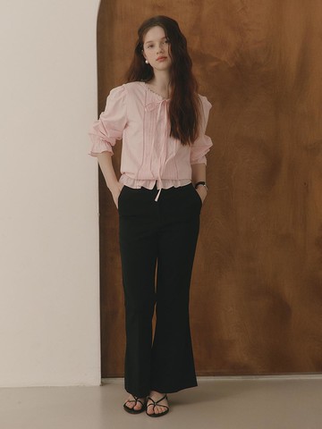 Wrinkle-Free Semi Boot-Cut Slacks (Y5P002)