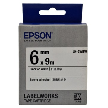 EPSON LK-2WBW 標籤帶 C53S652405 6mm  白底黑字  9m