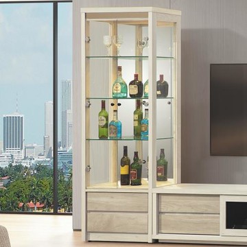 【AS】詩雅-2.2尺展示櫃-LED-黃--線上開關-66*40*182CM