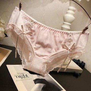 日系甜美少女棉質面料內褲低腰舒適純棉襠時尚長流蘇蝴蝶結三角褲