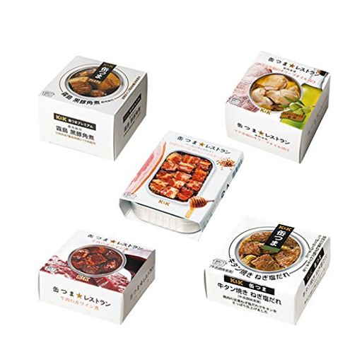 缶つま 缶づめ 5種類5食 お肉詰合せセット（国分 KK）(豚角煮 マテ茶鶏 厚切りベーコン 赤ワイン煮 牛タン焼き)