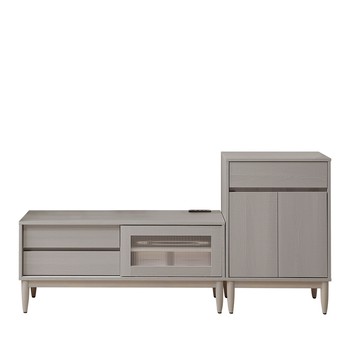 直人木業-北歐霧灰矮櫃電視櫃組180公分(矮櫃60公分+電視櫃120公分)