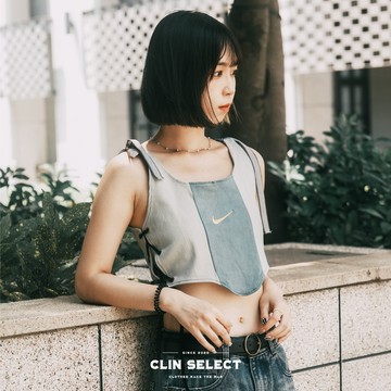 西林 CLIN｜古著｜Nike 拼色緞帶馬甲_ 現貨 古著 春夏 拼色 耐吉 運動 女裝 Remake 手工 改製