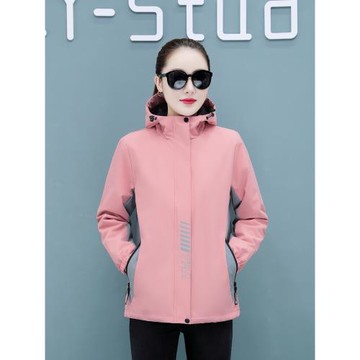 保羅正品沖鋒衣外套女秋冬加絨加厚防風衣寬松顯瘦羊羔絨休閑上衣