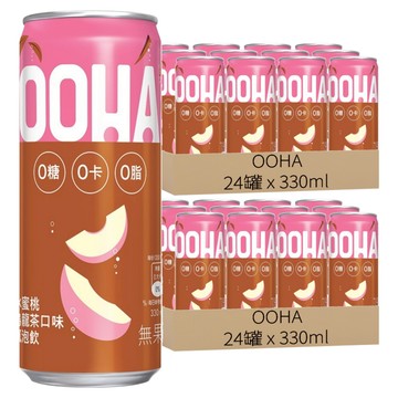 OOHA 氣泡飲 水蜜桃烏龍茶  330ml  48罐
