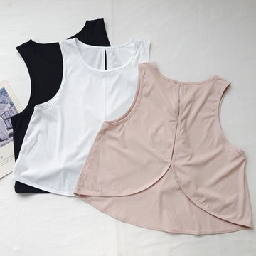 瑜伽鏤空運動背心夏薄款速干健身外穿女美背外搭罩衫寬松無袖上衣