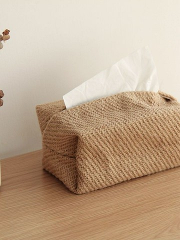 日式棉麻布藝紙巾盒簡約民宿凹造型抽紙盒無印風收納袋創意家用【步行者戶外生活館】