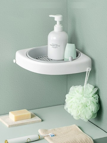 Simple Bathroom Rotating Corner Shelf
