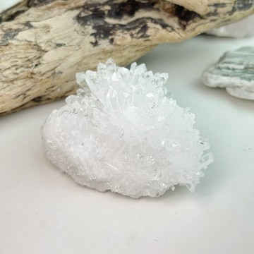 擋煞平安/改善磁場- 頂級旺花 白水晶簇原礦擺件