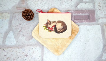 聖誕虎斑-有底零錢包