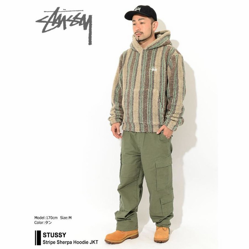 ステューシー ジャケット STUSSY メンズ Stripe Sherpa Hoodie