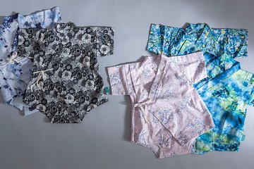 包屁甚平-自然 水彩 手繪 手作 甚平 嬰兒 禮盒 新生兒