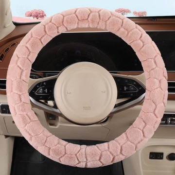 足球紋保暖冬季毛絨汽車方向盤套適用于別克威朗微藍6君威昂科威