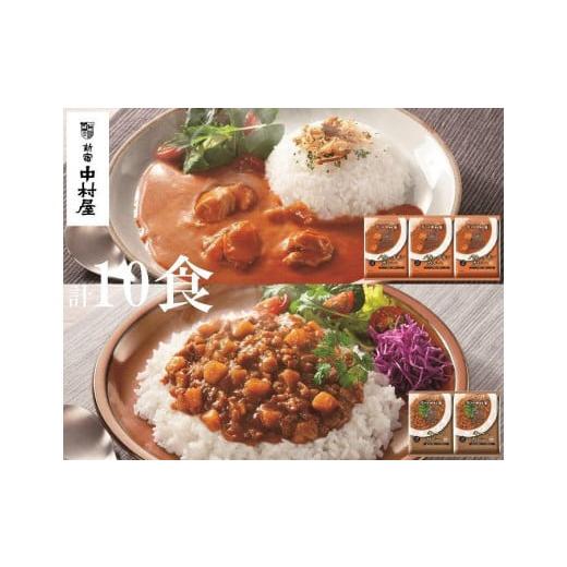 ふるさと納税 長野県 松本市 カレー 惣菜 食べ比べ レトルト 10食 バターチキンカレー160g × 3袋  キーマカレー150g × 2袋 新宿中村屋