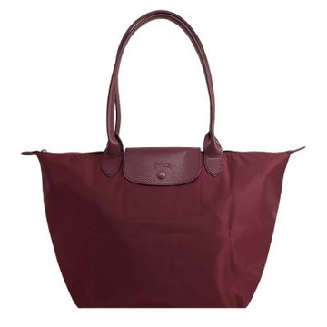 LONGCHAMP LE PLIAGE ONE系列長把尼龍單色摺疊水餃包(大/酒紅)