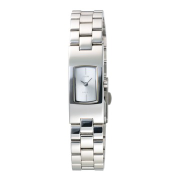 GUESS 方型個性時尚腕錶-銀