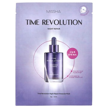 Missha, Time Revolution 夜間修護安瓶美容面膜，1 片，1.05 盎司（30 克）