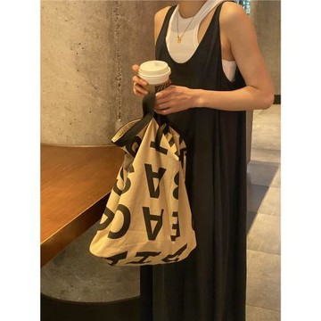 TheCottonLab自制重工升級peachbasket超大字母內袋logo帆布包