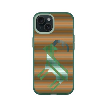 iPhone 15 Clear 憂墨綠 - The Wildlife Collection 動物野境系列 - 鄂氏牛羚 - 線條版