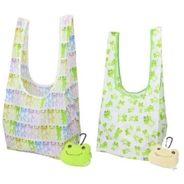 小禮堂 Pickle the frog 泡菜蛙 絨毛玩偶造型環保購物袋 (大臉款)
