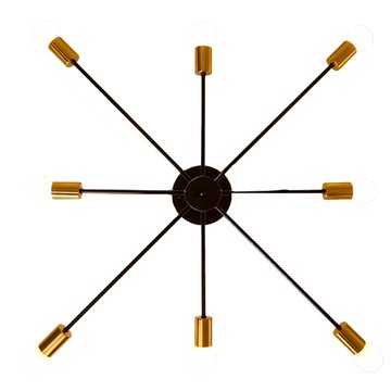 Honey Comb 北歐工業風半吸頂八燈 102 x 16cm  黑色 + 金色