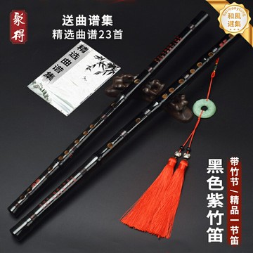【零基礎入門】陳情笛 竹笛 古風笛 橫笛 樂器 紫竹笛 專業演奏級 黑色烤漆 附贈教材配件 成人初學者首選