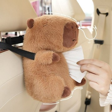 卡皮巴拉 車用面紙套 車用面紙盒 汽車衛生紙包 capybara 椅背面紙盒 扶手箱遮陽板汽車紙巾套ˇfs2