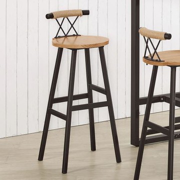 Boden-森羅工業風造型實木吧台椅/吧檯椅/休閒高腳椅/單椅