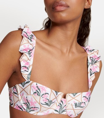Agua by Agua Bendita Kiwi Orquidea floral bikini top
