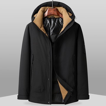 [米蘭精品] 真羽絨90%鴨絨羽絨外套羽絨衣夾克-保暖連帽戶外工裝防風男女外套5色74it14