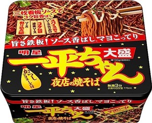 明星 一平ちゃん 夜店の焼そば 大盛 (インスタント麺 カップ麺 ソース焼そば からしマヨネーズ付) 175G ×12個