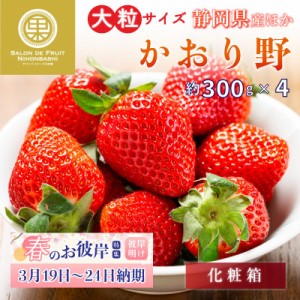 [予約 2024年1月5日-1月30日の納品] かおり野 約300g×4 2L3Lサイズ 大粒 静岡県産ほか 苺 いちご 高糖度 ブランド ギフト