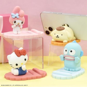 日本三麗鷗手機支架人魚漢頓丑魚美樂蒂庫洛米公仔手辦半魚手機座