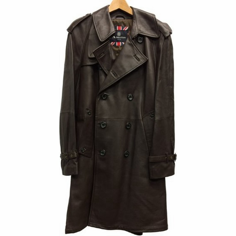 美品 アクアスキュータム レザートレンチコート メンズ Size Large L Aquascutum 中古 通販 Lineポイント最大0 5 Get Lineショッピング