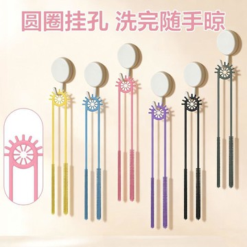 ⚡臺灣出貨⚡硅膠吸管刷加長杯子奶瓶管子專用長柄多功能清潔刷子縫隙清洗神器