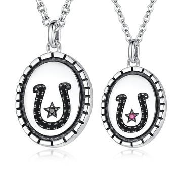 純銀項鍊｜情侶對鍊．馬蹄鐵｜橢圓牌｜客製刻字．單個價格