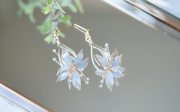 藍色幻象 -  手工樹脂耳環