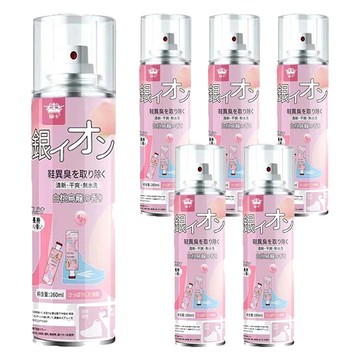 皇卡 鞋襪除臭噴霧 白桃烏龍 260ml 6瓶組 銀離子抗菌 快速除臭 清新香氛  1組