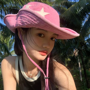 🔥臺灣出貨🔥粥可可 複古星星西部牛仔帽女春季遮陽防曬登山帽戶外露營漁夫帽