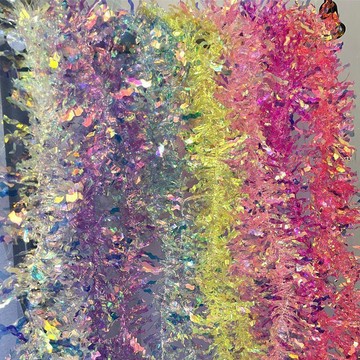 桃園出貨🍂炫彩雨絲毛條綵帶拉花掛飾裝飾生日派對活動幼兒園場景佈置長條