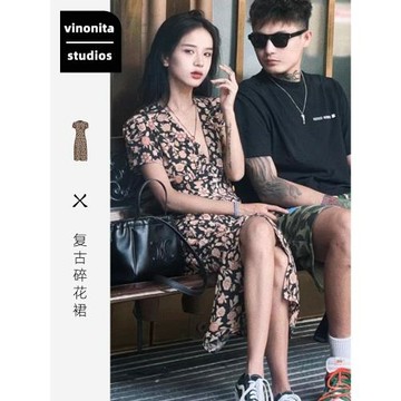 vinonita復古穿搭洋氣減齡連衣裙