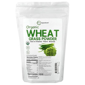 Micro Ingredients, 有機小麥草粉，16 盎司（454 克）