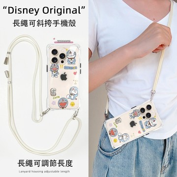 站姿叮噹貓 手機殼 手機掛繩 掛繩手機殼 iPhone 16 15 14 13 12 XS 手機殼掛繩 背帶手機殼