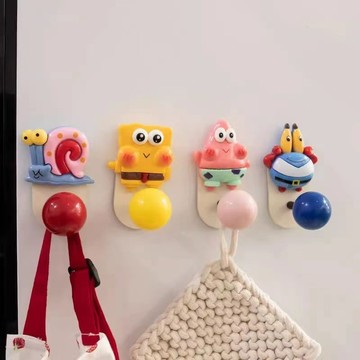 無痕掛勾🎀 米奇米妮可愛卡通彩色圓球粘貼掛鉤冰箱貼免打孔入戶門后置物架 門後掛鉤 可愛掛鉤 造型掛勾 掛衣勾 免打孔掛鉤