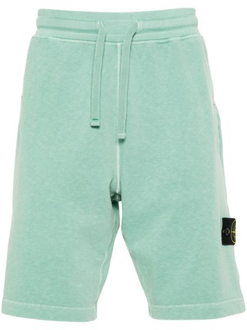 Stone Island - Compass-appliqué track shorts - men - Cotton - S - Green