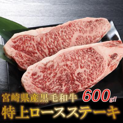 ふるさと納税 木城町 宮崎県産黒毛和牛 特上ロースステーキ600g(300g×2枚)