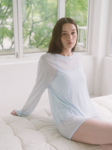 Cover Long Sleeve T-shirt [Sky blue]